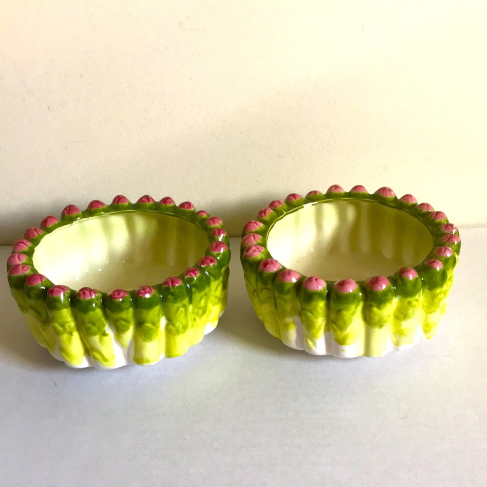 Vintage Majolica Asparagus Ceramic Planter